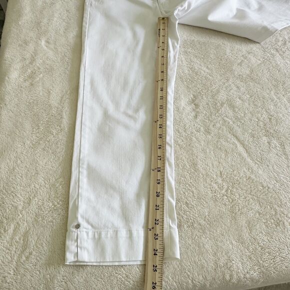 White House Black Market Capri Pants Size 2 White Cotton Spandex - Picture 8 of 14